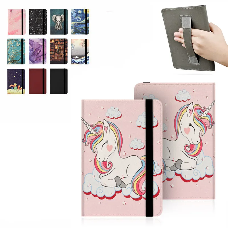 

6 Inch E-book Universal Case with Hand Strap for Kindle Paperwhite 4 3 2 6'' Kindle 2022 11th 10th 9th 8th 7th 5th Painted Cover