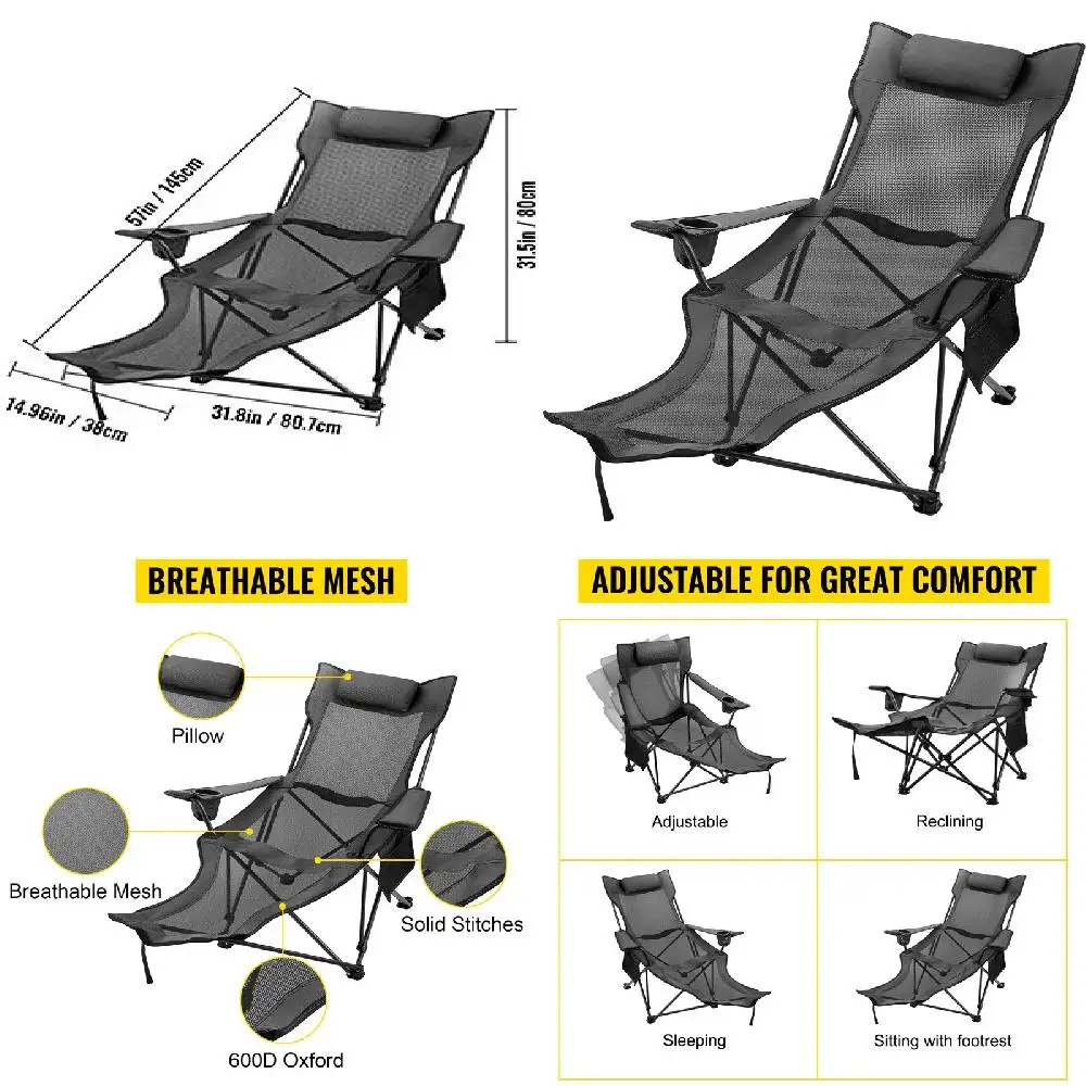 Luxurious Lightweight Comfort Portable Folding Reclining Solid Mesh Loops Camp Chair, Perfect for Outdoor Experiences.
Luxurious Lightweight Comfort Portable Folding Reclining Solid Mesh Loops Camp Chair, Perfect for Outdoor Experiences.