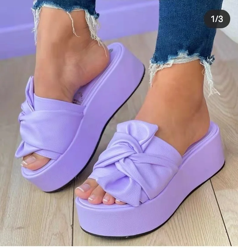 Women Slippers Summer 2022 Platform Wedges Mid Heels Bow Tie Peep Toe Fashion Slides Beach Outdoor Ladies Shoes Zapatos De Mujer
Women Slippers Summer 2022 Platform Wedges Mid Heels Bow Tie Peep Toe Fashion Slides Beach Outdoor Ladies Shoes Zapatos De Mujer