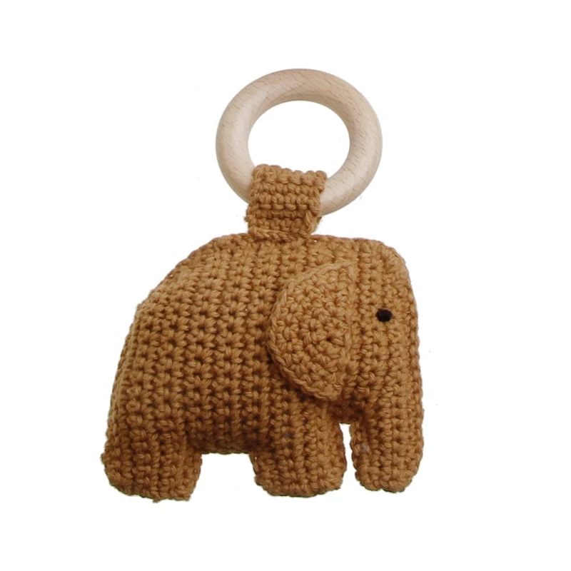 Natural Elephant Crochet Teether Toy Rattle Soother Molar for PLAY Toy Teething Relief Ring Sore Gum Kid Teether Product
Natural Elephant Crochet Teether Toy Rattle Soother Molar for PLAY Toy Teething Relief Ring Sore Gum Kid Teether Product