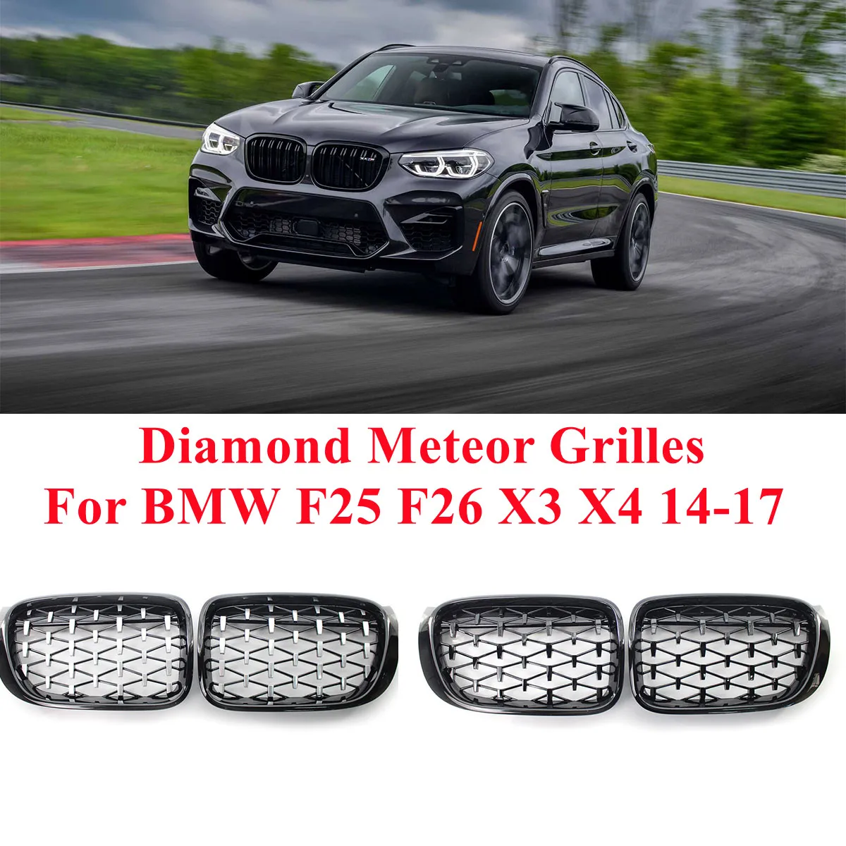 RU Stock 1Pair Front Kidney Grille Grilles Kidney Diamond Meteor Car Style Accessories For BMW F25 F26 X3 X4 2014 2015 2016 2017
RU Stock 1Pair Front Kidney Grille Grilles Kidney Diamond Meteor Car Style Accessories For BMW F25 F26 X3 X4 2014 2015 2016 2017