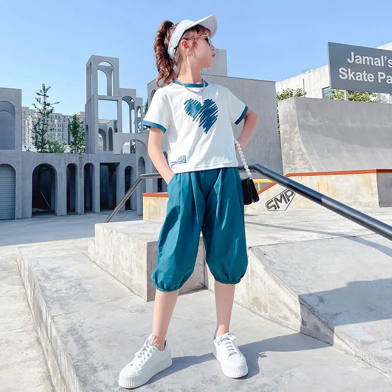 Summer Girls Sets White Knit T shirt and 1/2 Pants Shorts Suits Comfortable Kids Everyday Clothes For 4-14 Years little Girls
Summer Girls Sets White Knit T shirt and 1/2 Pants Shorts Suits Comfortable Kids Everyday Clothes For 4-14 Years little Girls