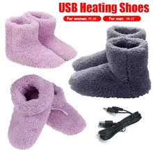 Electric USB Heated Shoes Washable Comfortable Plush Warmer Foot Winter Foot Care Slipper Unisex