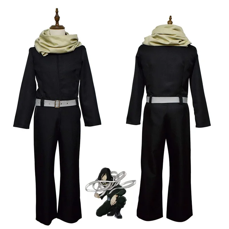 

My Hero Academia Teacher Eraser Head Aizawa Shouta Cosplay Costume Halloween Anime Men's Combat Uniform Jumpsuit Belt Scarf Suit