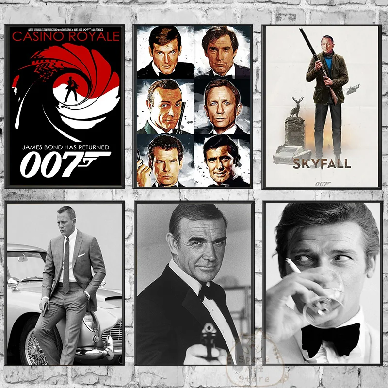 James Bond 007 Movie Poster Classic Vintage Canvas Painting Black White Wall Art Picture Print for Living Room Home Decor Cuadro
James Bond 007 Movie Poster Classic Vintage Canvas Painting Black White Wall Art Picture Print for Living Room Home Decor Cuadro