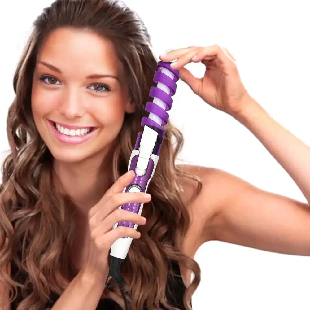 

Professional Portable Hair Salon Spiral Curl Ceramic Curling Iron Hair Curler Waver Maker Curling Wand