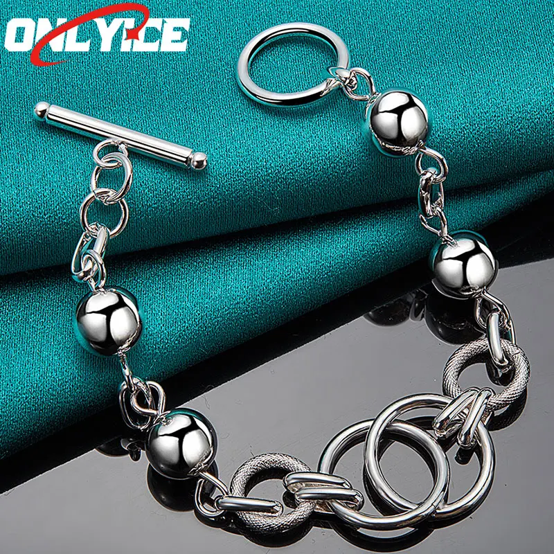 925 Sterling Silver Smooth Ball Frosted Smooth Hoop Bracelet Ladies Fashion Glamour Party Wedding Engagement Jewelry
925 Sterling Silver Smooth Ball Frosted Smooth Hoop Bracelet Ladies Fashion Glamour Party Wedding Engagement Jewelry