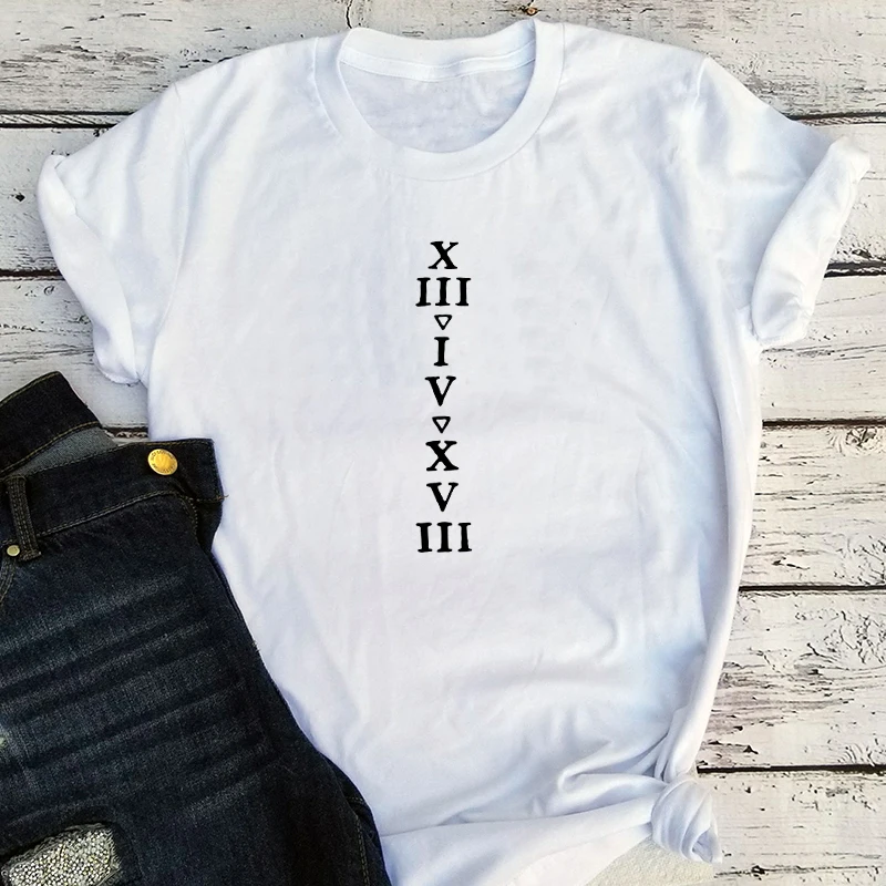 Personalized Oversize Unisex Shirts Date Roman Numerals on T-shirt Streetwear Women Top Vintage Summer Plus Size Tees L
Personalized Oversize Unisex Shirts Date Roman Numerals on T-shirt Streetwear Women Top Vintage Summer Plus Size Tees L