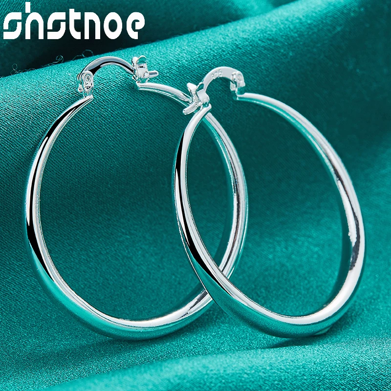 SHSTONE 925 Sterling Silver 40mm Round Hoop Earrings Classic For Women Fashion Jewelry Party Engagement Wedding Birthday Gift
SHSTONE 925 Sterling Silver 40mm Round Hoop Earrings Classic For Women Fashion Jewelry Party Engagement Wedding Birthday Gift