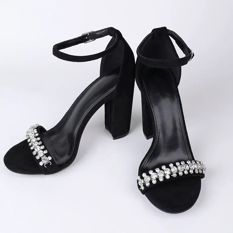 

Mr Co Fairy Atmosphere Quality One Word Outside High-heeled Sandals Women Wear New Summer Fashion 2022 Peep-toe Thick Sandals