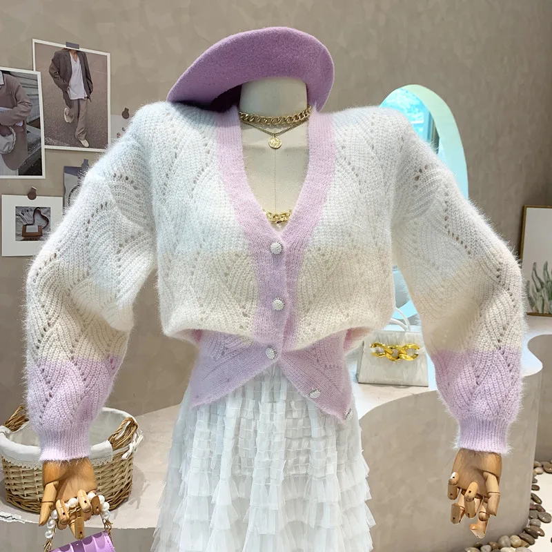 New in Women's Clothing 2022 Autumn Contrast color knitted cardigan lazy V-neck loose soft sweater top coat
New in Women's Clothing 2022 Autumn Contrast color knitted cardigan lazy V-neck loose soft sweater top coat