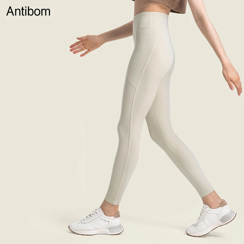 Antibom Striped Rib Without T-Line Side Pocket High Waist and Hip Lift Yoga Pants for Women
Antibom Striped Rib Without T-Line Side Pocket High Waist and Hip Lift Yoga Pants for Women