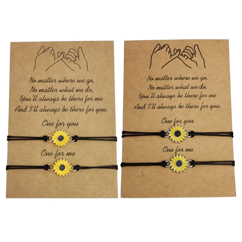 2PCS Sunflower Bracelets Jewelry for Women Girls Daisy Friendship Bracelets
2PCS Sunflower Bracelets Jewelry for Women Girls Daisy Friendship Bracelets