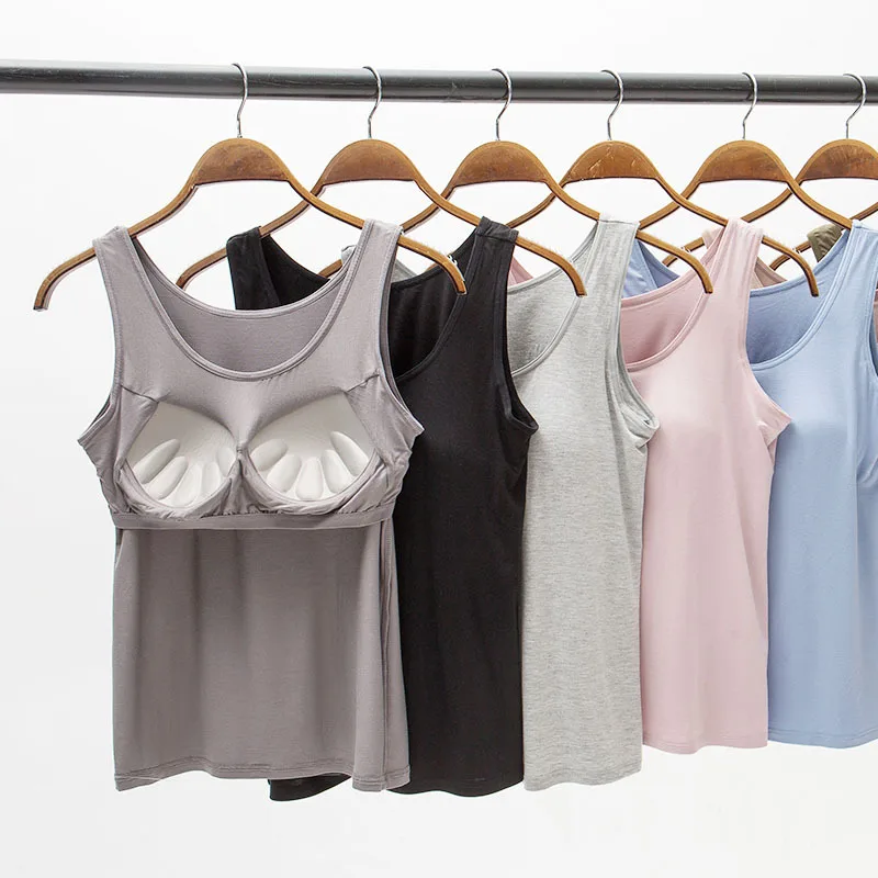 2023 New Summer Modal With Five-finger Cup Bust Pad Camisole Ladies Multicolor Large Size Wide Shoulder Strap Women Lingerie Top
2023 New Summer Modal With Five-finger Cup Bust Pad Camisole Ladies Multicolor Large Size Wide Shoulder Strap Women Lingerie Top