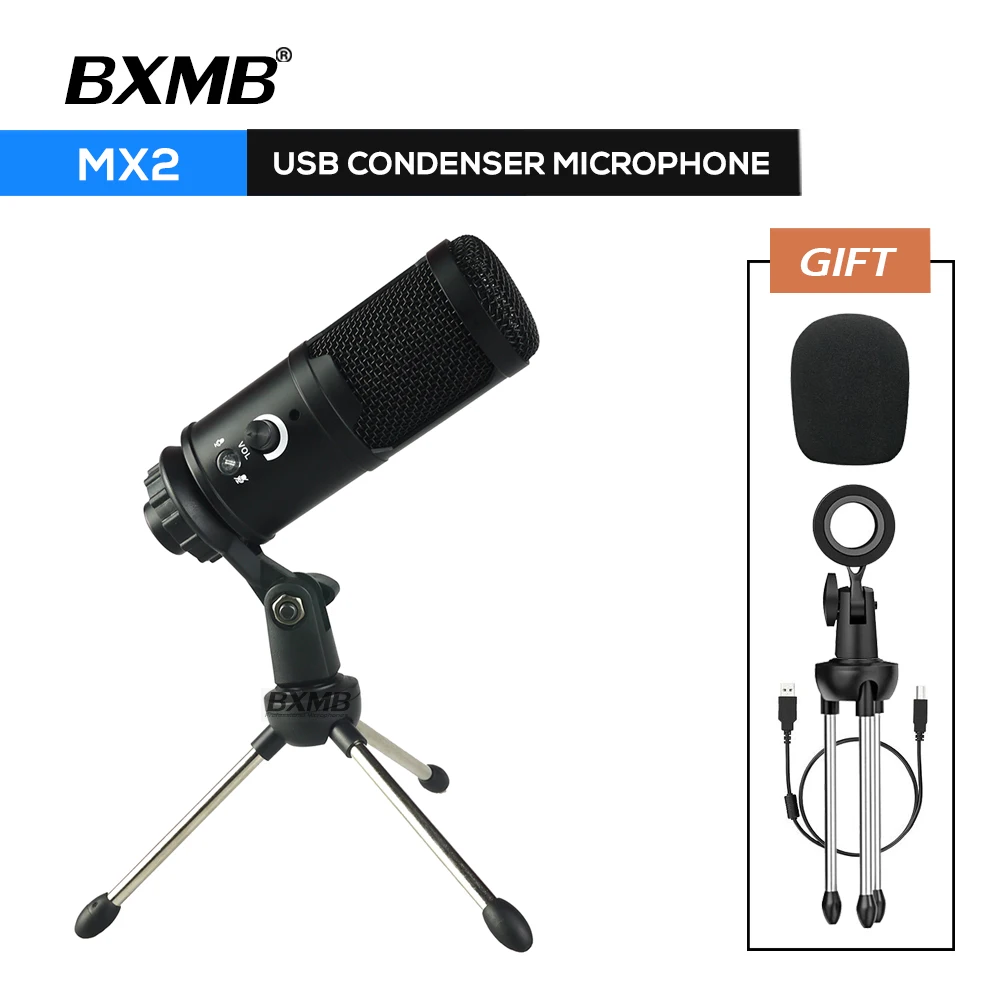 

Professional MX2 USB Microphone Condenser Microphono For PC Computer Laptop Recording Studio Singing Gaming Streaming Karaoke