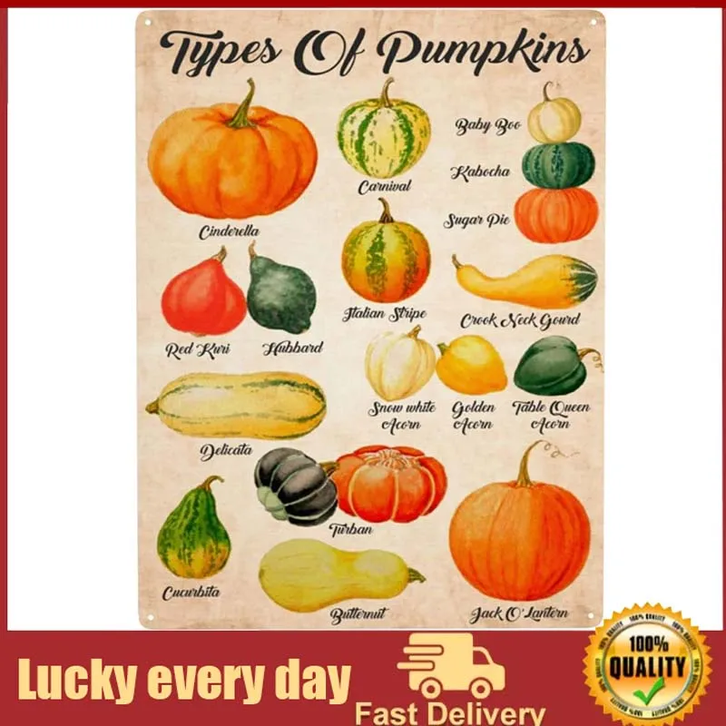 Types of Pumpkin Poster Vintage Tin Sign Metal Poster Art Funny Tin Sign for Office/Home/Classroom Bathroom Decor Gifts - Best
Types of Pumpkin Poster Vintage Tin Sign Metal Poster Art Funny Tin Sign for Office/Home/Classroom Bathroom Decor Gifts - Best