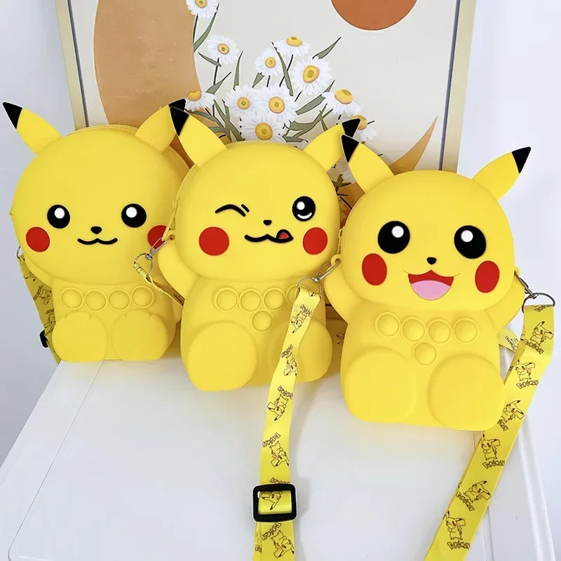 Kawaii Pokemon Pikachu кошелек для монет мультфильм аниме милая сумка на плечо портативный