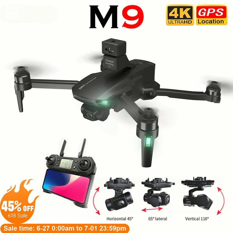 M9 Drone GPS Professional Drone with 4K HD Camera FPV RC Helicopter Quadcopter Brushless RC Distance 1200M VS SG906/KF102
M9 Drone GPS Professional Drone with 4K HD Camera FPV RC Helicopter Quadcopter Brushless RC Distance 1200M VS SG906/KF102