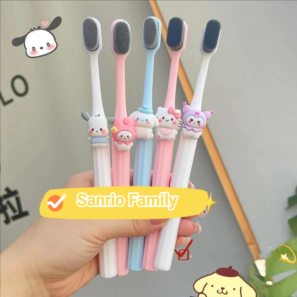 Зубная щетка Hello Kitty с мягкой щетиной, портативная дорожная зубная щетка My Melody Kuromi, милая мультяшная гигиена для уборки зубов
Зубная щетка Hello Kitty с мягкой щетиной, портативная дорожная зубная щетка My Melody Kuromi, милая мультяшная гигиена для уборки зубов