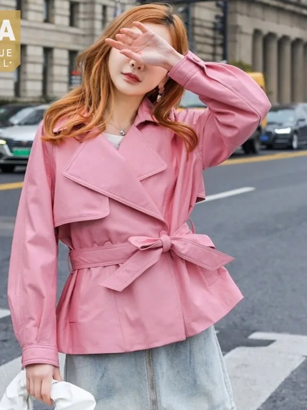 Genuine Women Spring Leather Autumn Short Windbreakers Loose Long Sleeve Outerwear Pink Sheepskin Jacket Casual Biker Coat M-3XL
Genuine Women Spring Leather Autumn Short Windbreakers Loose Long Sleeve Outerwear Pink Sheepskin Jacket Casual Biker Coat M-3XL