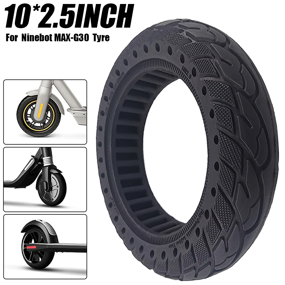 10*2.5-Inch Tire 10 Inch Solid Tire for Ninebot Max G30 Electric Scooter Anti-Shock Wear Resistant Rubber Tire Scooter Parts
10*2.5-Inch Tire 10 Inch Solid Tire for Ninebot Max G30 Electric Scooter Anti-Shock Wear Resistant Rubber Tire Scooter Parts
