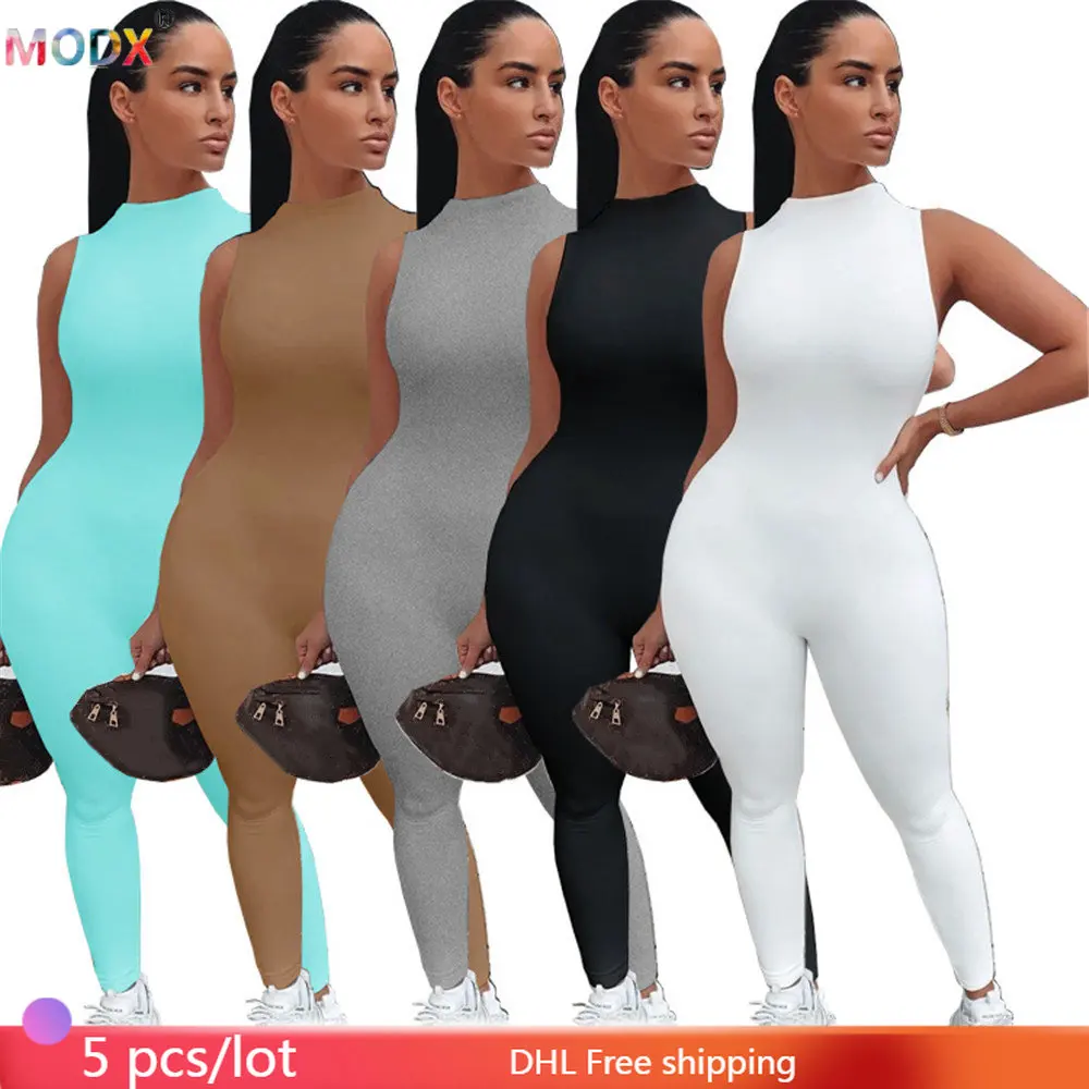 5 PCS Wholesale Women Jumpsuits Casual Sport One-pieces Outfit Solid Elastic Sleeveless Overalls Bodycon Lady Rompers Pants 9122 
5 PCS Wholesale Women Jumpsuits Casual Sport One-pieces Outfit Solid Elastic Sleeveless Overalls Bodycon Lady Rompers Pants 9122