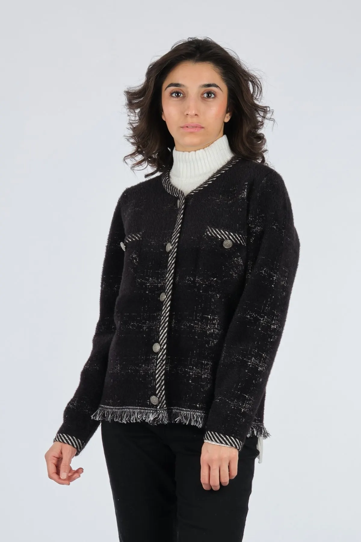 Women's Cardigan Ten Crew Neck Buttoned Pockets Black Casual Knitted Quality Fashion Cardigan Sweaters Loose Sweater Jumper
Women's Cardigan Ten Crew Neck Buttoned Pockets Black Casual Knitted Quality Fashion Cardigan Sweaters Loose Sweater Jumper