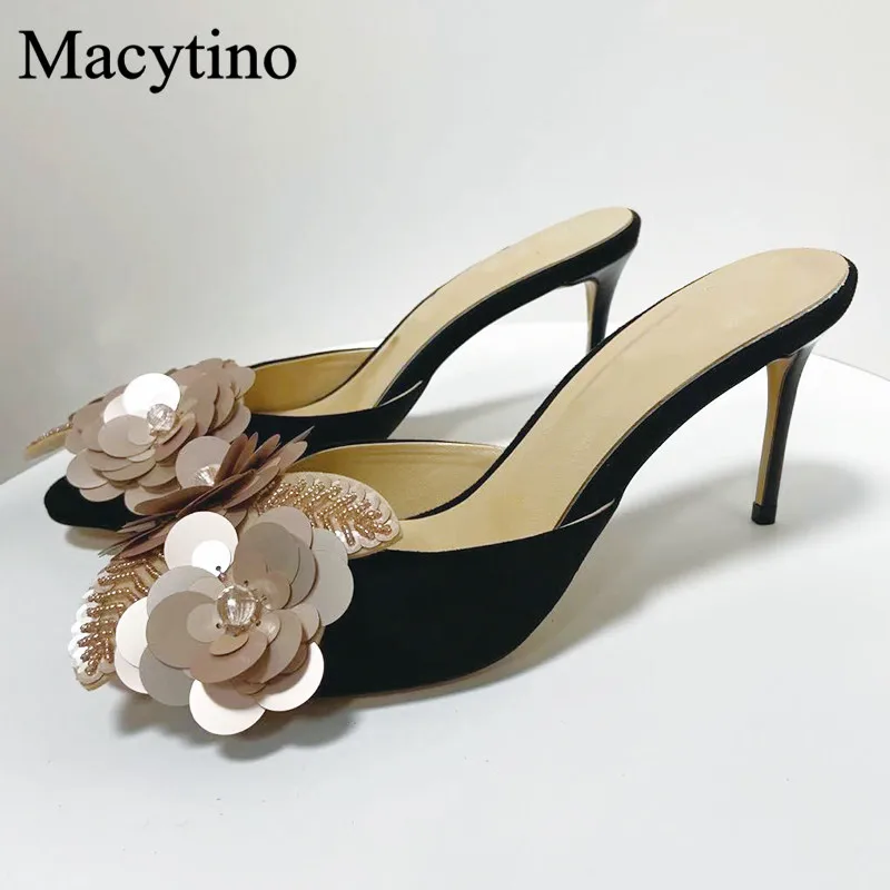 Sequin Flower Ladies High Heel Slippers Round Toe Stiletto Heel Slippers Fashion Party High Heel Slippers
Sequin Flower Ladies High Heel Slippers Round Toe Stiletto Heel Slippers Fashion Party High Heel Slippers