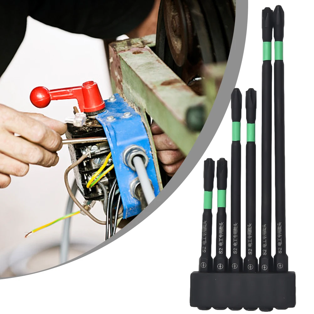 6pcs Magnetic Special Slotted Cross Screwdriver Bit FPH2 Alloy Steel Screwdriver Bit For Socket Switch Power Tools 70-150mm
6pcs Magnetic Special Slotted Cross Screwdriver Bit FPH2 Alloy Steel Screwdriver Bit For Socket Switch Power Tools 70-150mm