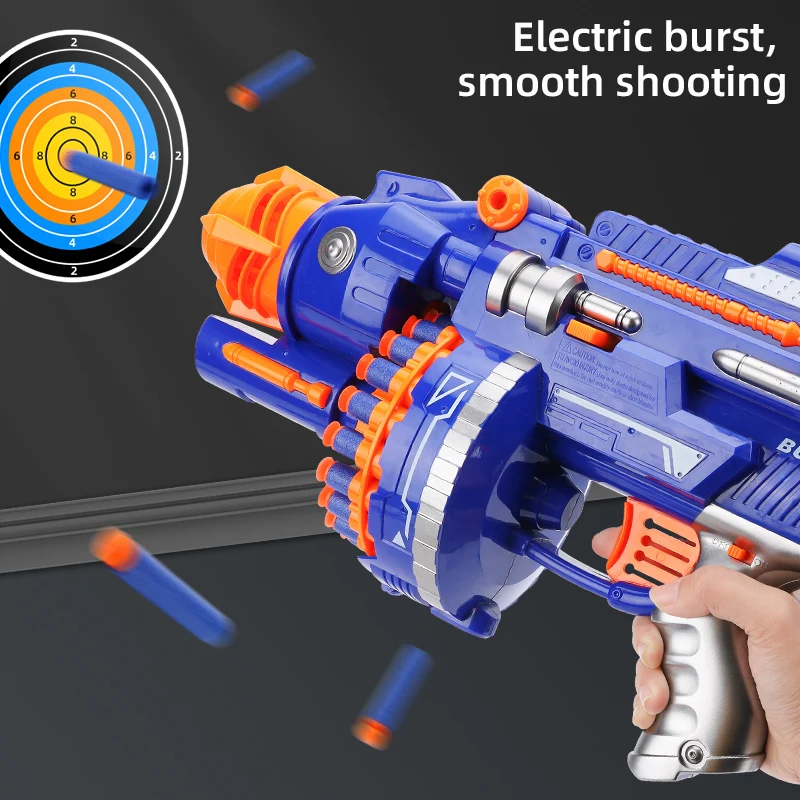 

Children's Gatling Toy Gun Electric Continuous Shooting Suction Cup Soft Bullet Gun Explosion Nerf BB Guns Plastic Gift for Kids