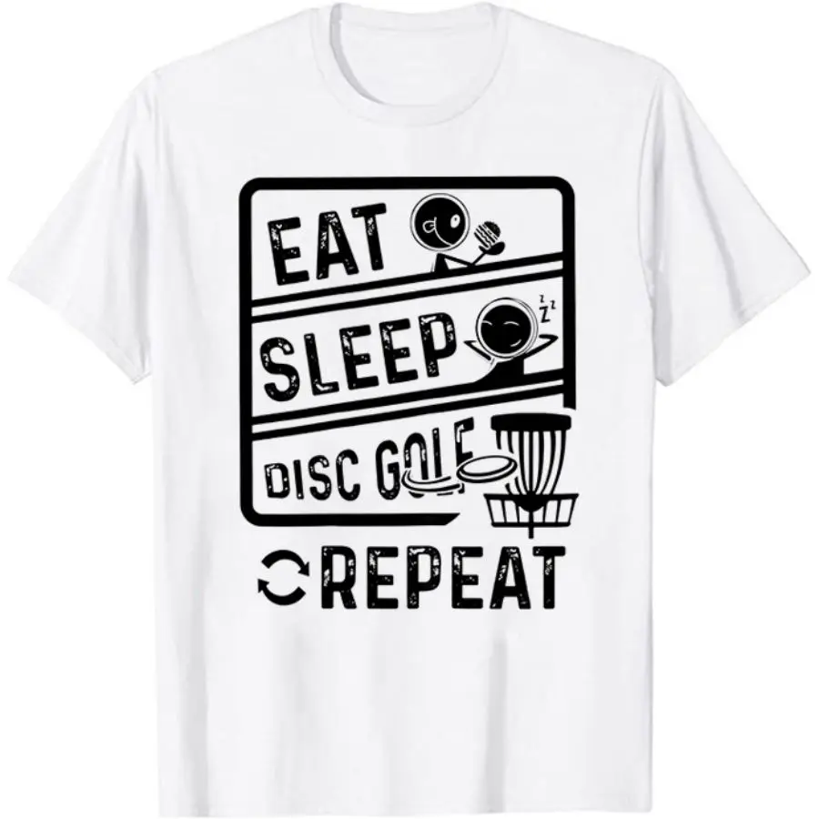 

Eat Sleep Disc Golf Repeat Funny Disc Golf T-Shirt Funny Casual Short Sleeves Hipster Humor Top Tee Golf Lover T Shirt