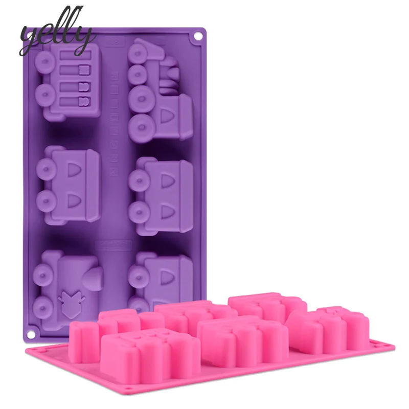 6 Cavity Cartoon Train 3D Silicone Cake Mold DIY Silicone Chocolate Soap Ice Cube Ice Trays Baking Decorating Tool
6 Cavity Cartoon Train 3D Silicone Cake Mold DIY Silicone Chocolate Soap Ice Cube Ice Trays Baking Decorating Tool