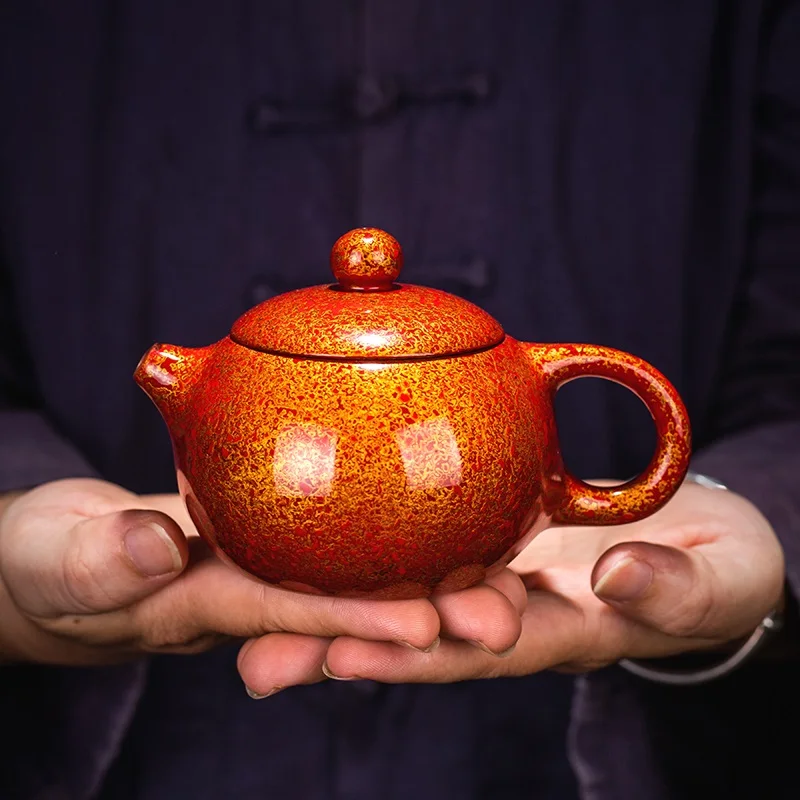 

|lacquer ware famous teapot pure handmade purple sand single pot Xishi pot household tea making pot Kung Fu Tea Set