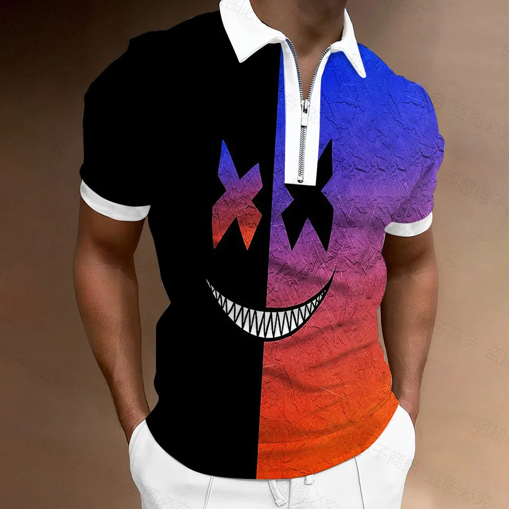 Summer Polo Shirt Smiley XX Pattern 3D Printing T-shirt X New Handsome XO Pattern Fashion Men's T-shirt Street Casual Top Lapel
Summer Polo Shirt Smiley XX Pattern 3D Printing T-shirt X New Handsome XO Pattern Fashion Men's T-shirt Street Casual Top Lapel