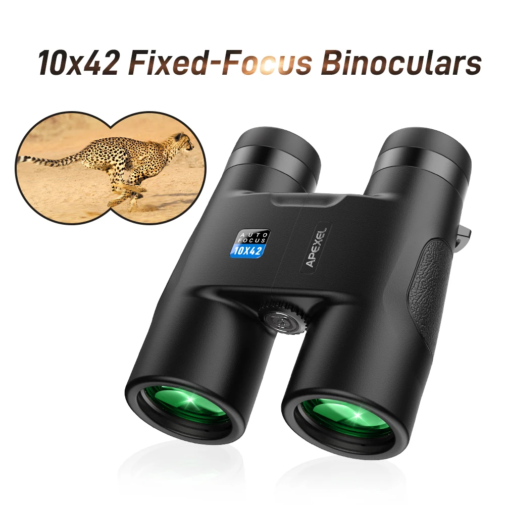 APEXEL 10x42 HD Professional Binoculars Long Range Powerful Telescope Fixed Focus Roof BAK4 Prism Telescope For Hunting Tourism 
APEXEL 10x42 HD Professional Binoculars Long Range Powerful Telescope Fixed Focus Roof BAK4 Prism Telescope For Hunting Tourism