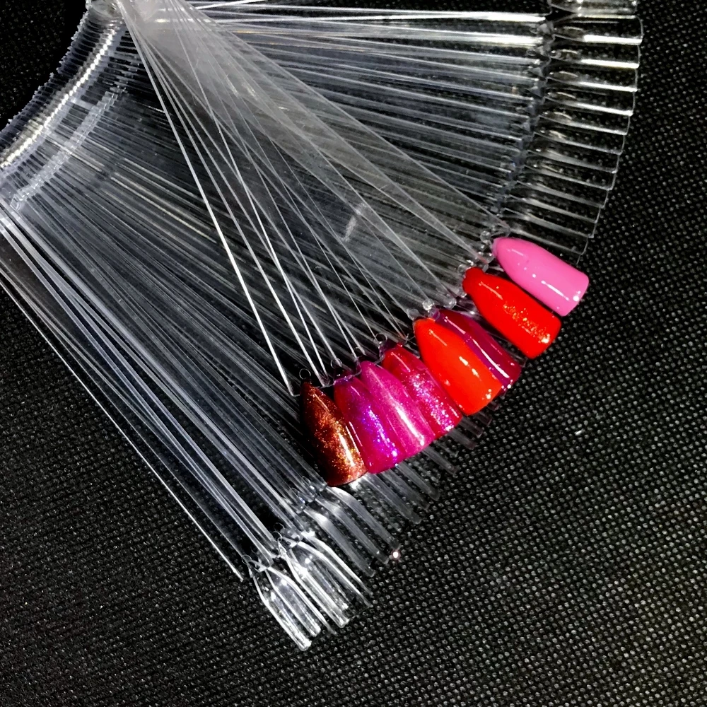 Веерообразные палочки для накладных ногтей 50 шт. демонстрации лака Типсы дизайна