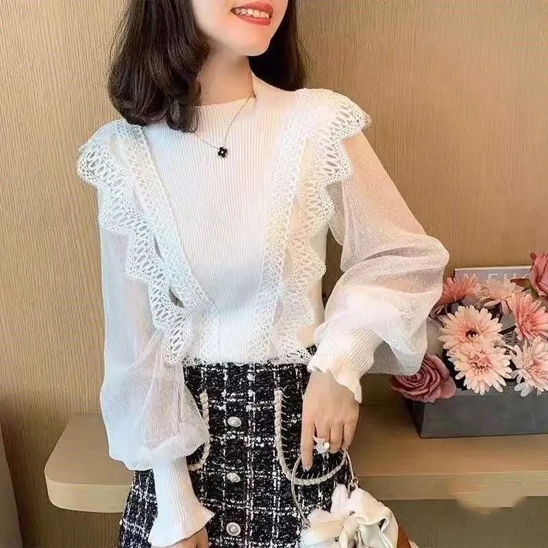 Sweater Outside Half High Collar Fashion Stitching Lace Wood Ear Knob Qi Bottoming Shirt Female 2022 Autumn New Model Sweater
Sweater Outside Half High Collar Fashion Stitching Lace Wood Ear Knob Qi Bottoming Shirt Female 2022 Autumn New Model Sweater
