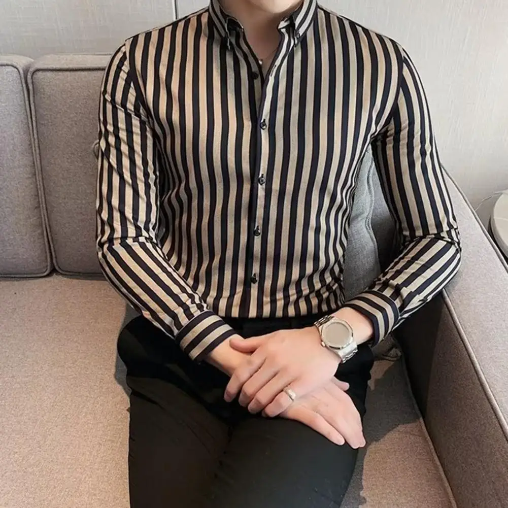Men Formal Shirt Stylish Men's Business Shirts Slim Fit Striped Print Soft Fabric for Spring Fall Seasons Men Striped Shirt
Men Formal Shirt Stylish Men's Business Shirts Slim Fit Striped Print Soft Fabric for Spring Fall Seasons Men Striped Shirt