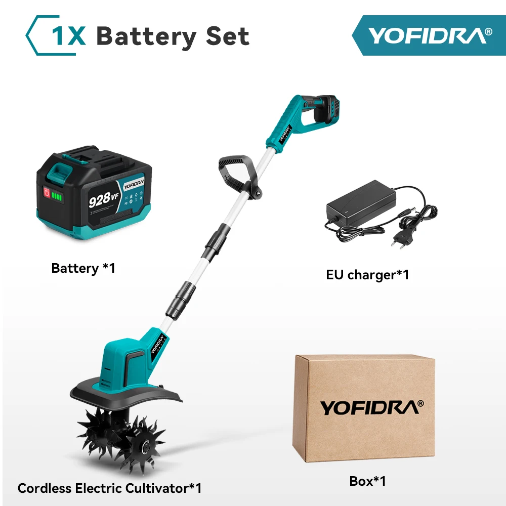 YOFIDRA Бесщеточный электрический культиватор 1500 Вт
YOFIDRA Бесщеточный электрический культиватор 1500 Вт