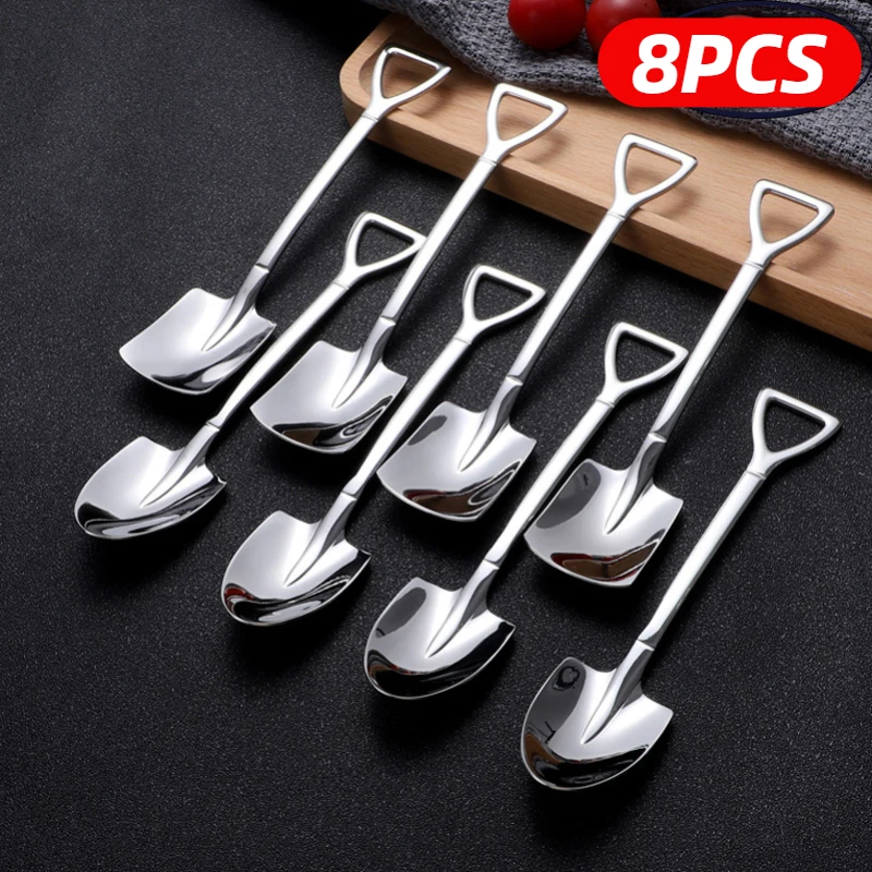 4/8PCS Shovel Spoons Stainless Steel Coffee Spoon Creative TeaSpoons for Coffee Ice Cream Scoop Tableware Cutlery Set
4/8PCS Shovel Spoons Stainless Steel Coffee Spoon Creative TeaSpoons for Coffee Ice Cream Scoop Tableware Cutlery Set