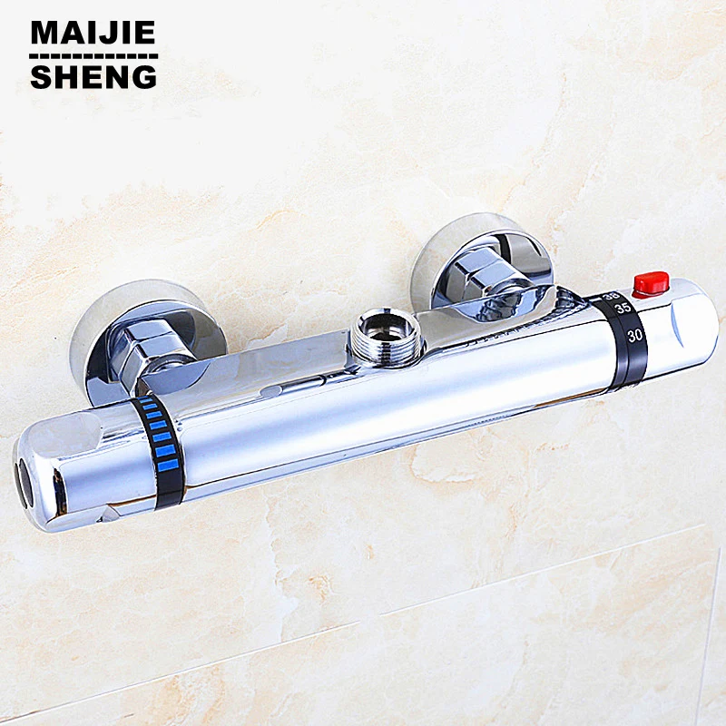 Brass Chrome Thermostatic Faucet Mixer Wall Mounted Dual Handle Bathroom Bathtub Shower Faucet Cold /Hot Tap
Brass Chrome Thermostatic Faucet Mixer Wall Mounted Dual Handle Bathroom Bathtub Shower Faucet Cold /Hot Tap