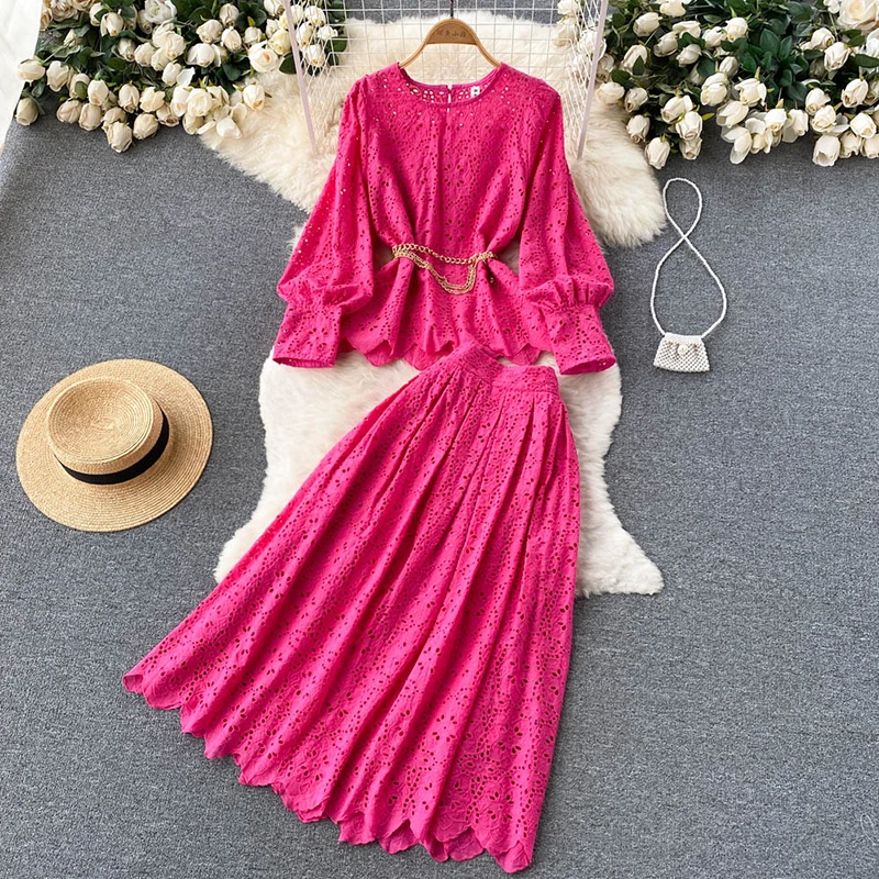 Summer Women Vintage Cutout Lace Suit Long Skirts Two Piece Set Party Club pleated Skirt Sets Casual Clothing 2022 New
Summer Women Vintage Cutout Lace Suit Long Skirts Two Piece Set Party Club pleated Skirt Sets Casual Clothing 2022 New