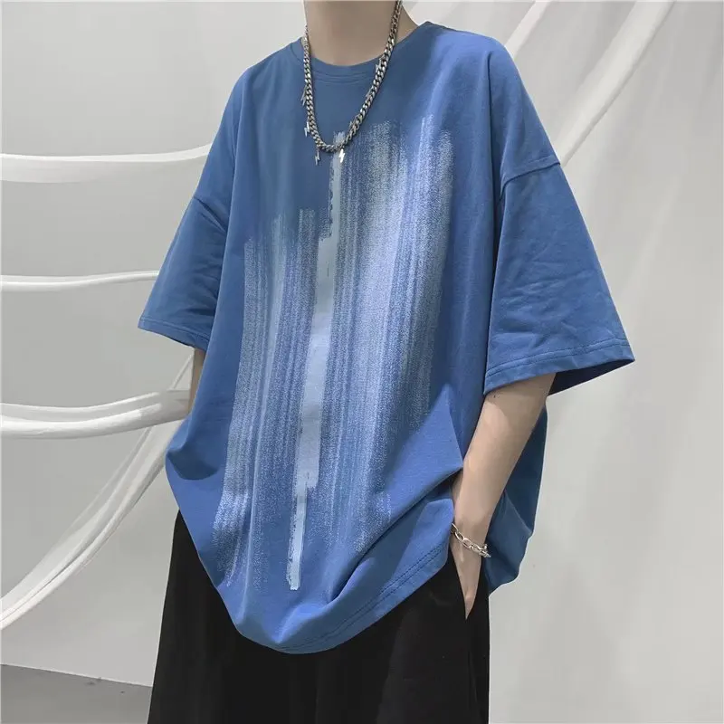 Blue design men's short sleeve summer fashion brand ins Hong Kong Style loose top half sleeve fashion men's 5-point sleeve
Blue design men's short sleeve summer fashion brand ins Hong Kong Style loose top half sleeve fashion men's 5-point sleeve