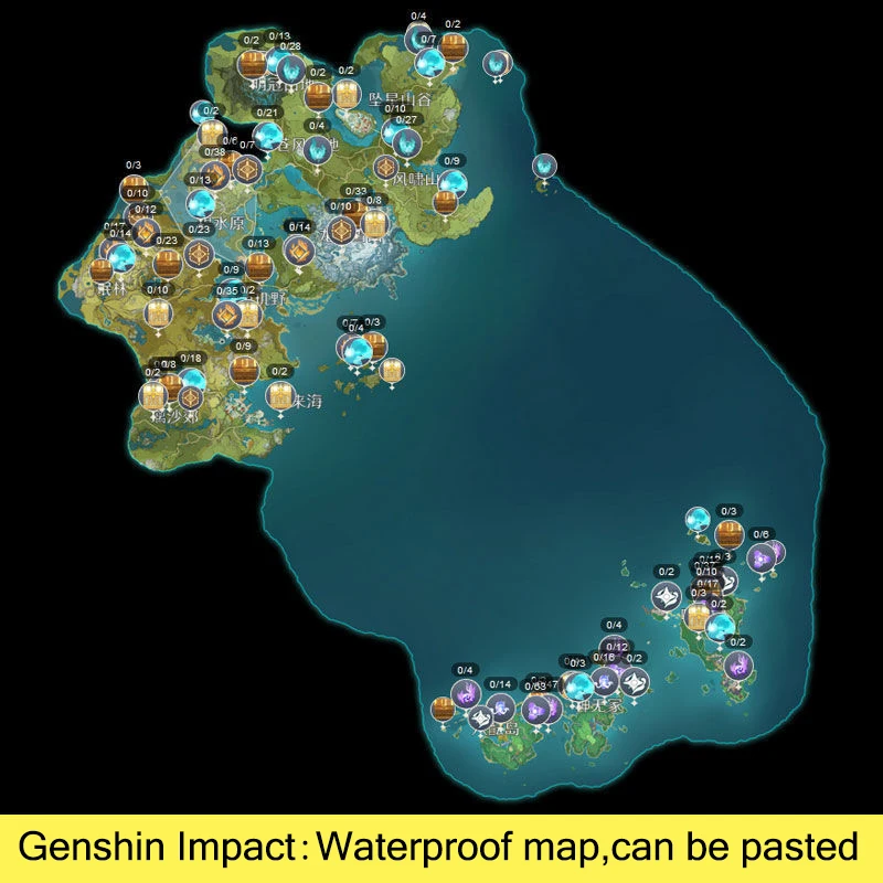 Новинка, водонепроницаемый постер Genshin Impact с картой мондштатта, иназума, замок, приключения, Коробка С Сокровищами, декоративные настенные наклейки, обои
Новинка, водонепроницаемый постер Genshin Impact с картой мондштатта, иназума, замок, приключения, Коробка С Сокровищами, декоративные настенные наклейки, обои