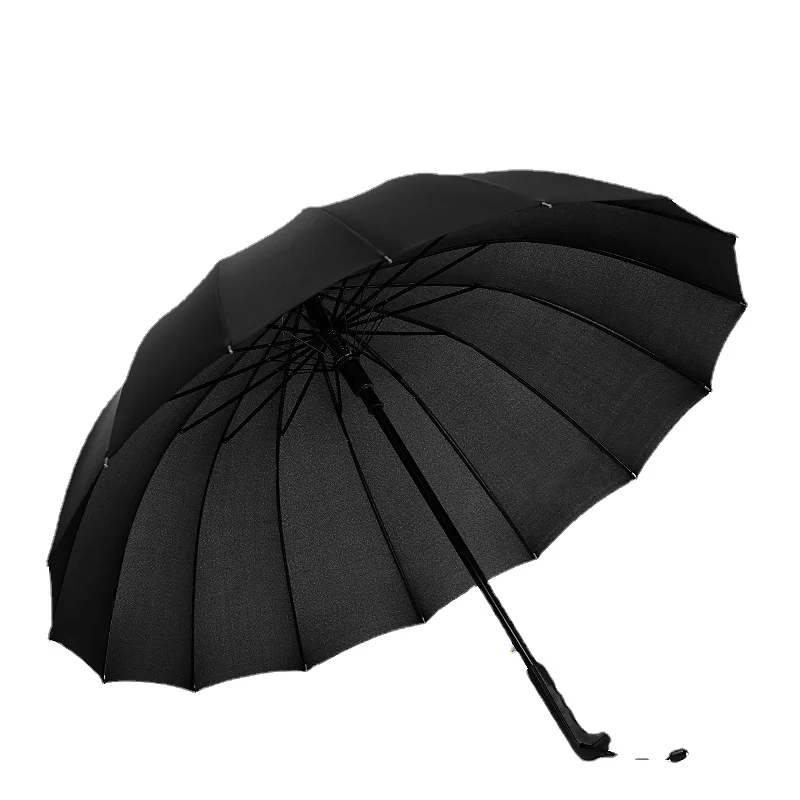 

Full Fiber Golf Umbrella Automatic Opening Long Handle Umbrella Large Curved Handle Straight Rod Rain