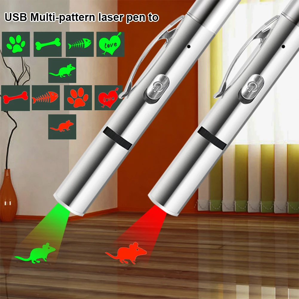 LED Laser Toy Chase Cat Light Pointer+With Stainless Steel Pen USB Flashlight Interactive Supplies Portable 5 Pattern Pet Stick
LED Laser Toy Chase Cat Light Pointer+With Stainless Steel Pen USB Flashlight Interactive Supplies Portable 5 Pattern Pet Stick