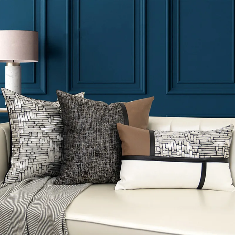 Nordic Pillow Cover Modern Minimalist Leather Stitching Waist Back Pillow Cover Home Decoration Living Room Sofa Cushion Cover
Nordic Pillow Cover Modern Minimalist Leather Stitching Waist Back Pillow Cover Home Decoration Living Room Sofa Cushion Cover