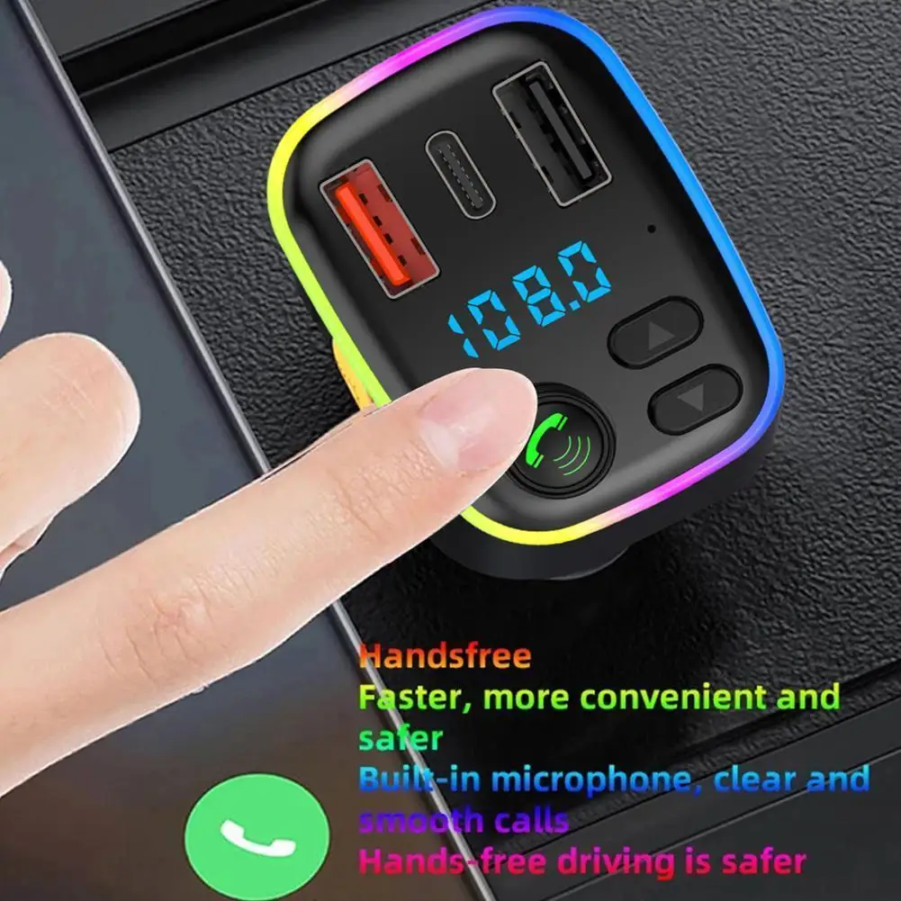 Car 5.0 FM Transmitter Wireless Handsfree Audio Receiver Bluetooth type-C Accessories Charger MP3 Fast Car Auto USB Player A6S5
Car 5.0 FM Transmitter Wireless Handsfree Audio Receiver Bluetooth type-C Accessories Charger MP3 Fast Car Auto USB Player A6S5