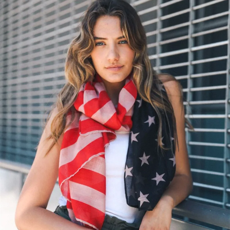 Vintage USA Flag Scarf American Scarves Star Striped Print Scarfs Beach Wrap Long Soft Shawl Hijab 4th of July Women Accessories
Vintage USA Flag Scarf American Scarves Star Striped Print Scarfs Beach Wrap Long Soft Shawl Hijab 4th of July Women Accessories
