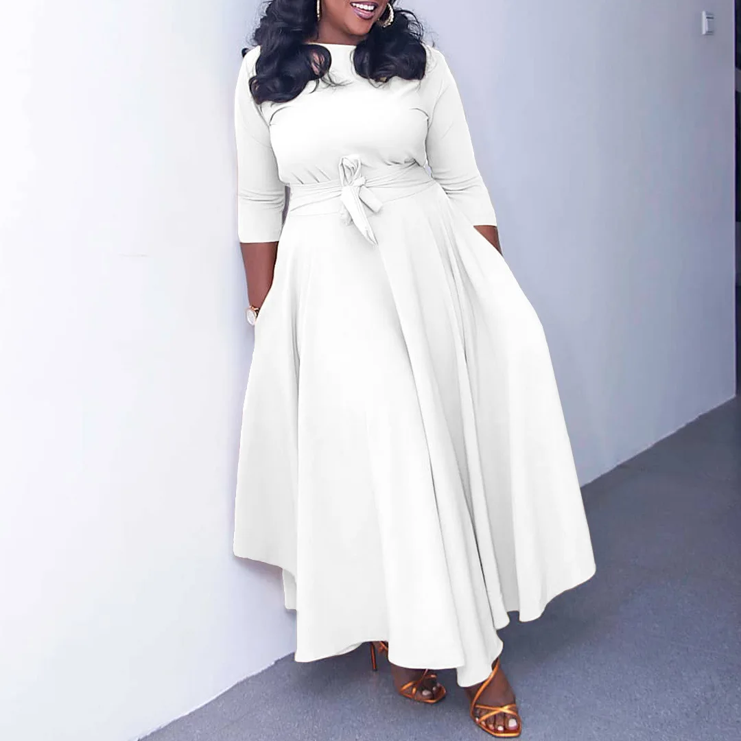 Women's 2023 Spring Summer New Fashion Style Lace Up African Large Long Dress O-neck Solid Color Trend Female Free Shipping
Women's 2023 Spring Summer New Fashion Style Lace Up African Large Long Dress O-neck Solid Color Trend Female Free Shipping